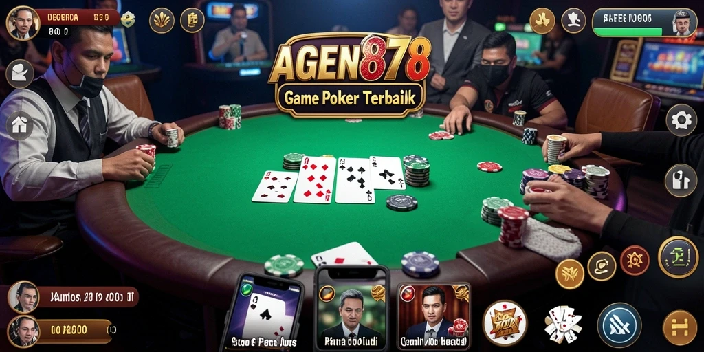 Tampilan menarik dari gameplay Poker di AGEN878.