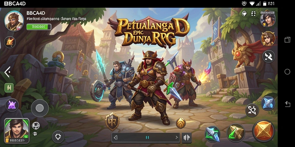 Tangkapan layar utama dari gameplay RPG yang menampilkan aksi seru di BBCA4D.