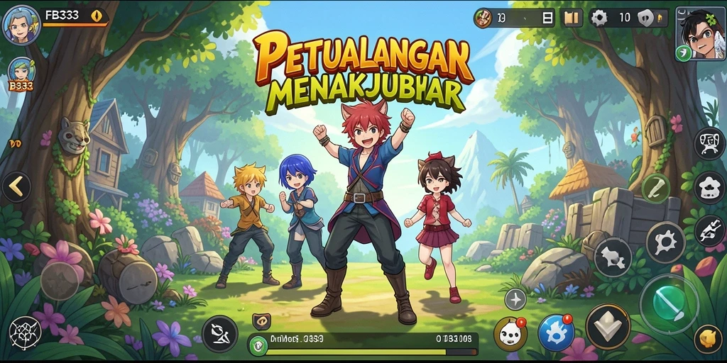 Tampilan menarik gameplay FB333 dengan karakter anime yang unik.