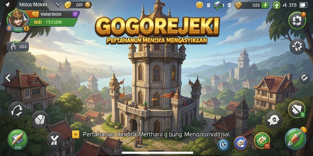 Screenshot GOGOREJEKI menunjukkan aksi Tower Defense yang mendebarkan.