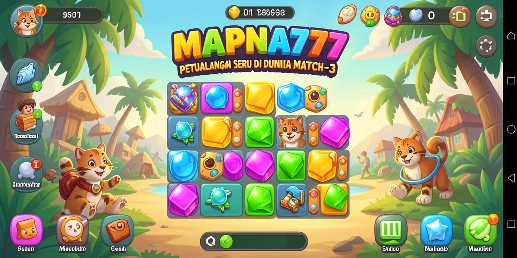 Tampilan menarik dari gameplay Mapna777 yang penuh warna.