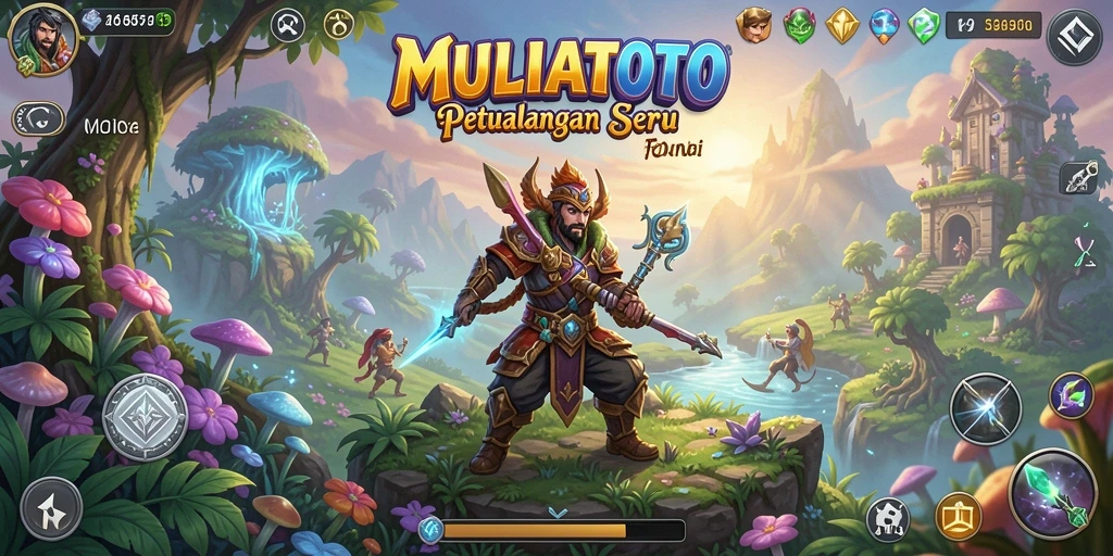 Screenshot utama MULIATOTO menampilkan aksi petualangan yang mendebarkan.
