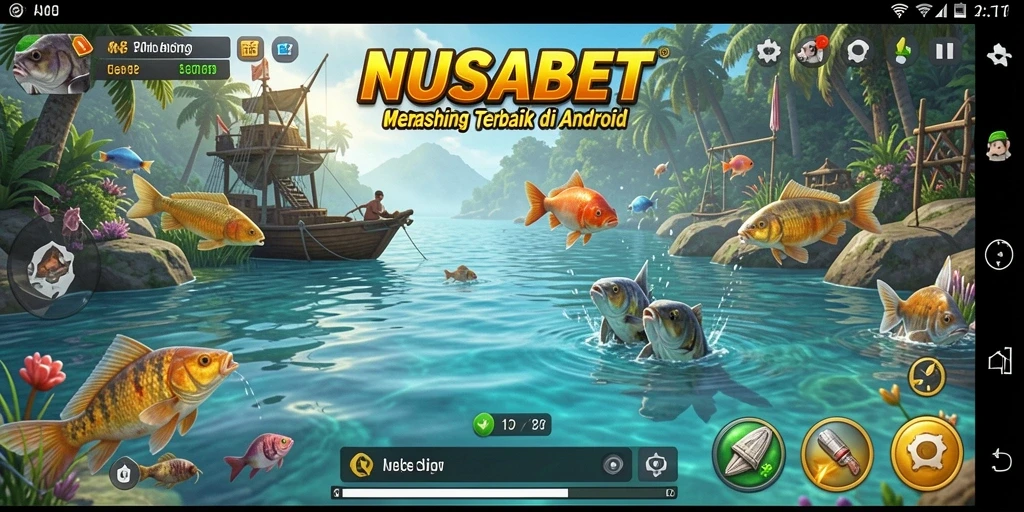 Tampilan menarik dari gameplay NUSABET yang penuh keseruan memancing.