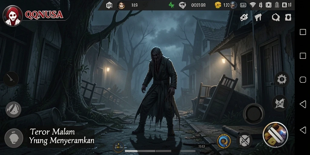 Tangkapan layar gameplay <strong>QQNUSA</strong> menampilkan suasana mencekam yang intens.