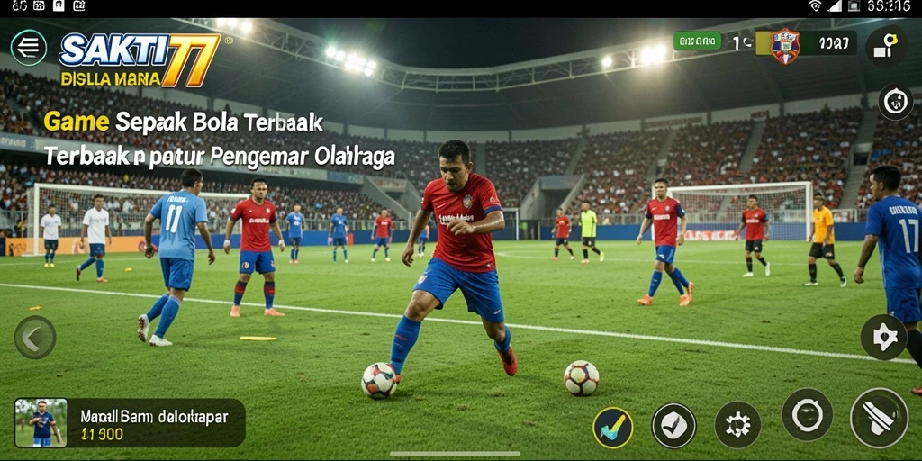 Tampilan gameplay SAKTI77 yang mendebarkan dalam aksi sepak bola.